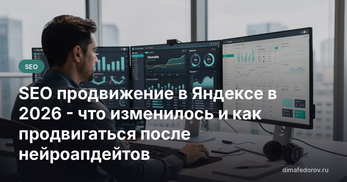 SEO продвижение в Яндексе в 2026 - что изменилось и как продвигаться после нейроапдейтов