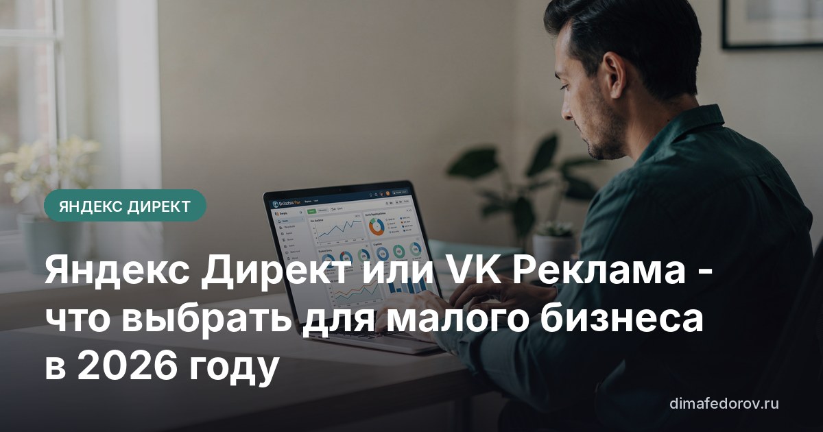 Яндекс Директ или VK Реклама - что выбрать для малого бизнеса в 2026 году